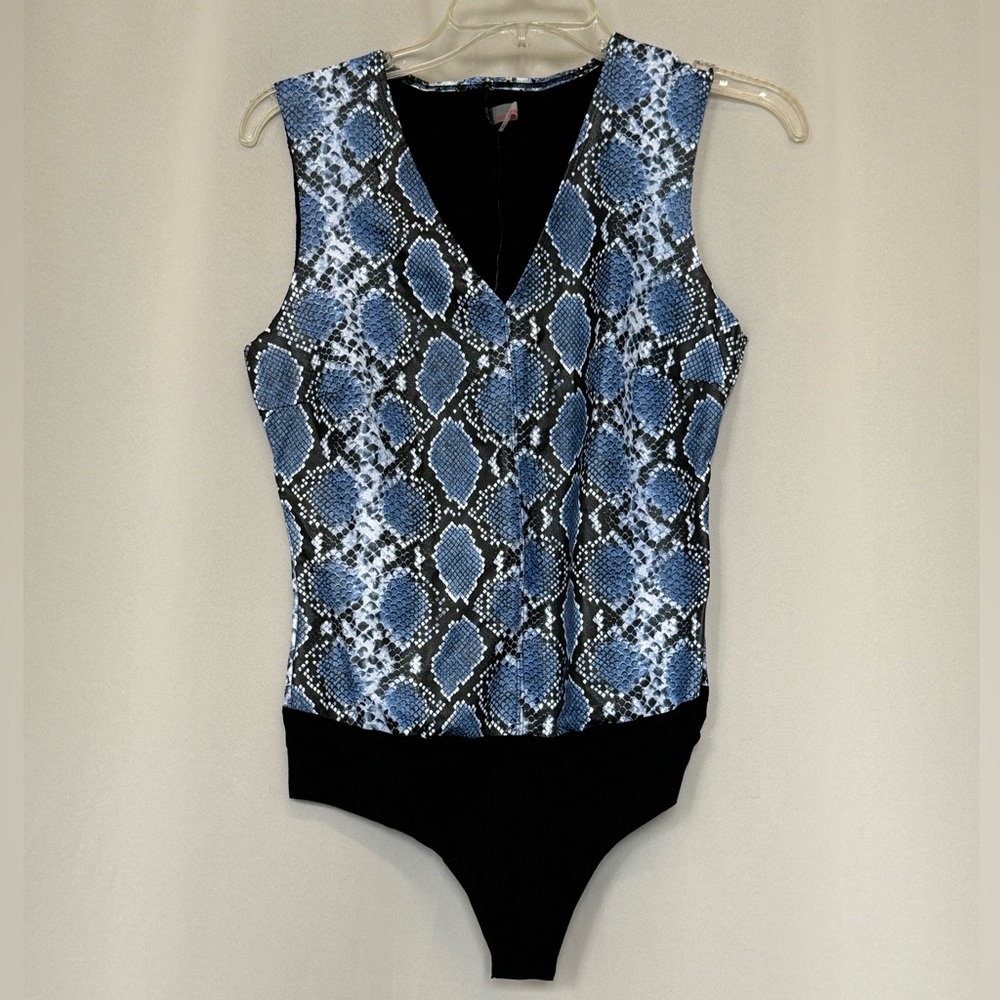 Commando Blue and Black Vegan Snakeskin Bodysuit